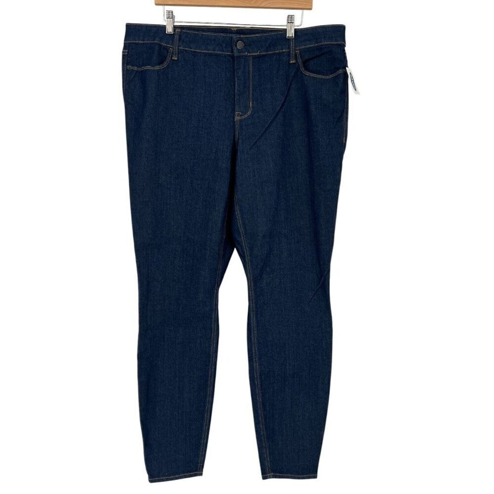 Old Navy Super Skinny Mid Rise Jeans Women's Plus‎ Size 20 Long Dark Wash NWT